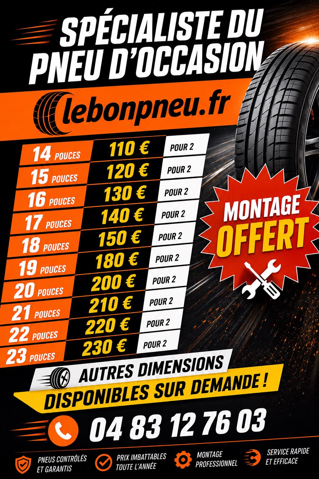Offre pneus d’occasion – lebonpneu.fr